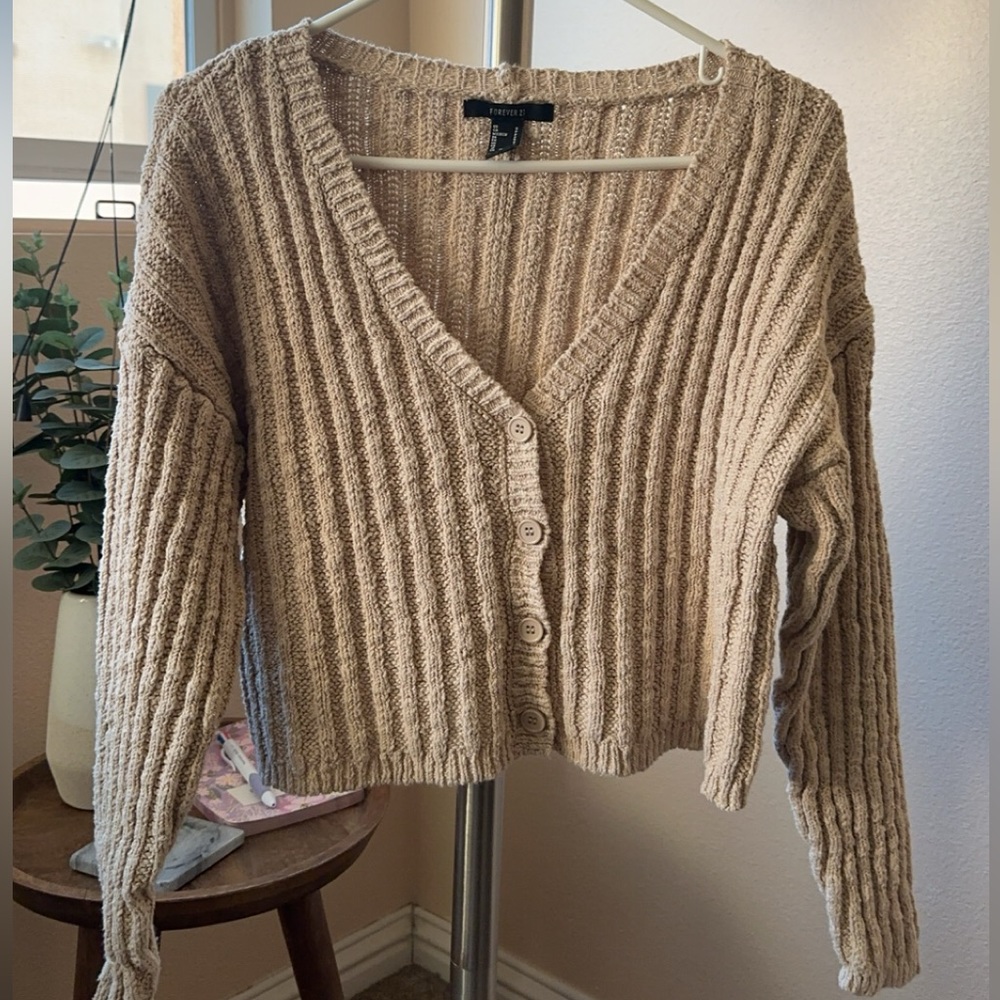 Forever 21 ribbed Knit Cardigan Sweater